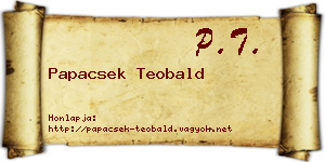 Papacsek Teobald névjegykártya